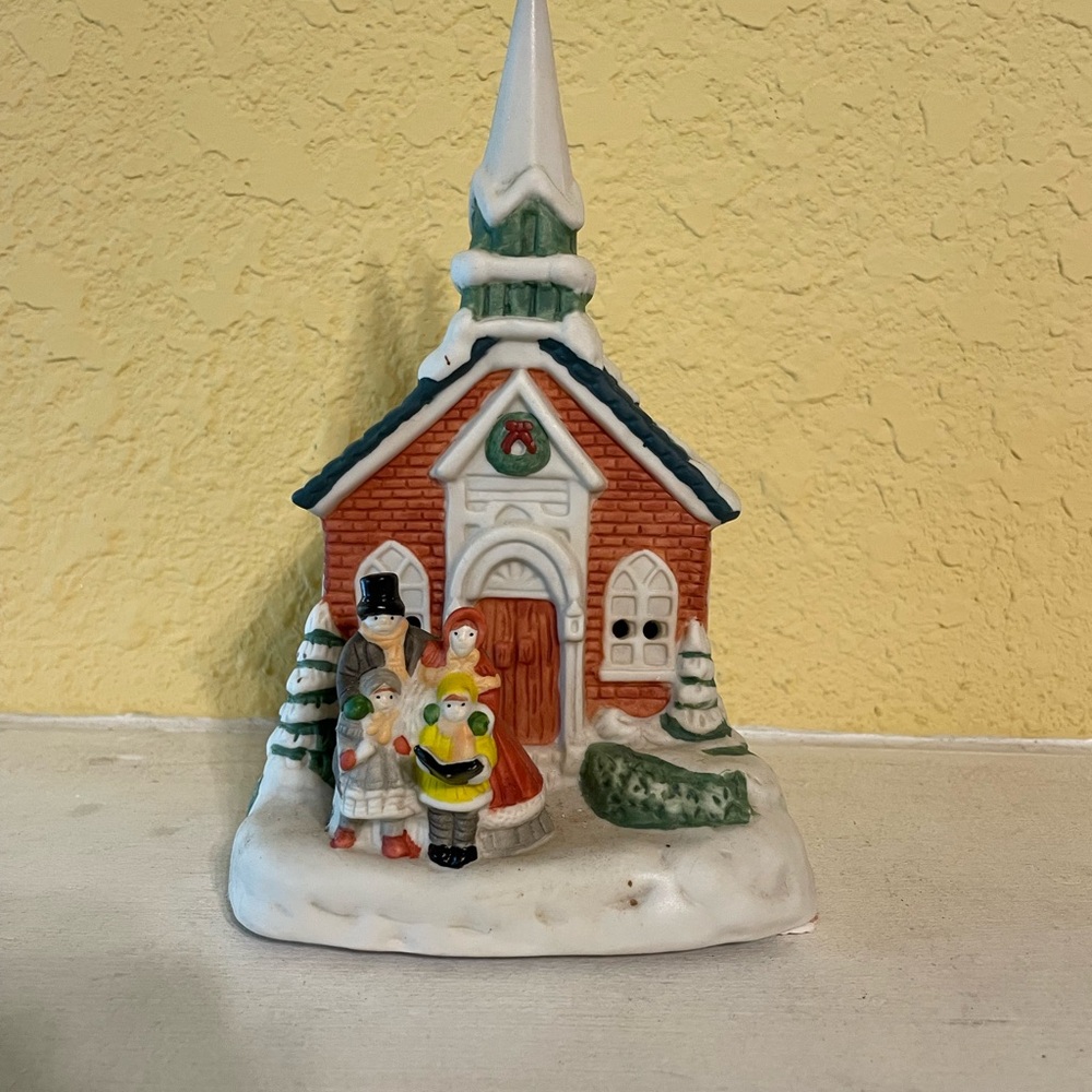 Charming Holiday Church Figurine
